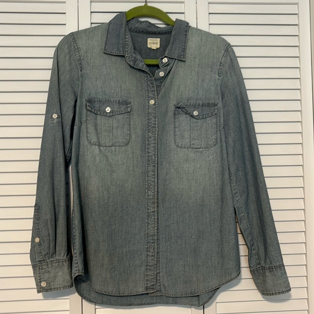 J. Crew Chambray Long Sleeve Button Down
